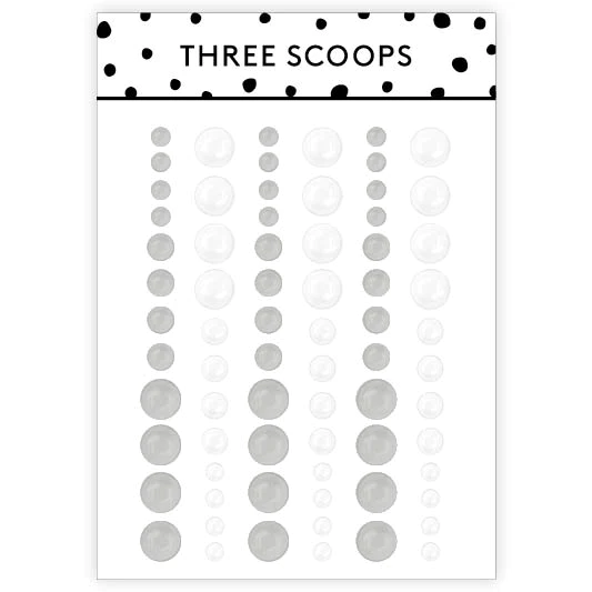 Three Scoops Enamel Dots Hvid/Grå klistermærker