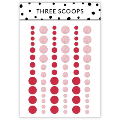 Three Scoops Enamel Dots Rød/Lyserød klistermærker