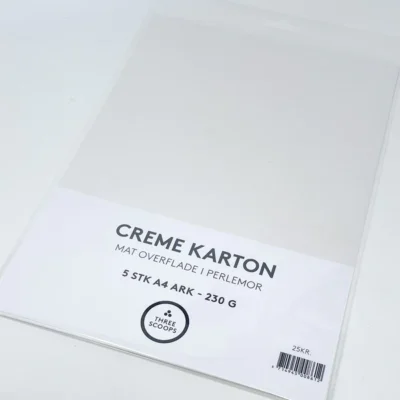 Three Scoops Perlemor Karton Creme metallisk papir