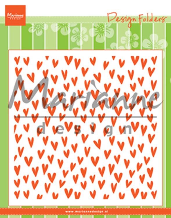 marianne design embossing folder df3438 hearts