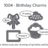 1004 Karen Burniston die Birthday Charms ballon festhat muffin cupcake gave pakke fødselsdag