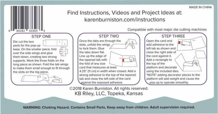 1089 Karen Burniston die Rockin' Rectangle Pop-Up kort base interaktiv