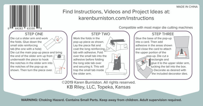 1116 Karen Burniston die Parcel Pop-Up cutting die flyttekasse interaktiv