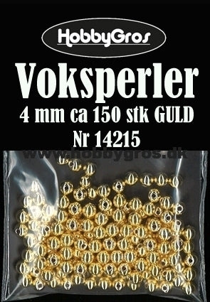 14215 Voksperler 4 mm ca. 150 stk. GULD pynt