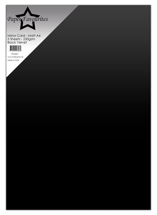 paper-favourites-mirror-card-mat-black-velvet-pfss001 Metallisk karton Metallic Matte Sort