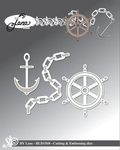 BLD1568 By Lene dies Sailing Accessories #2 cutting die kæder anker ror chains anchor