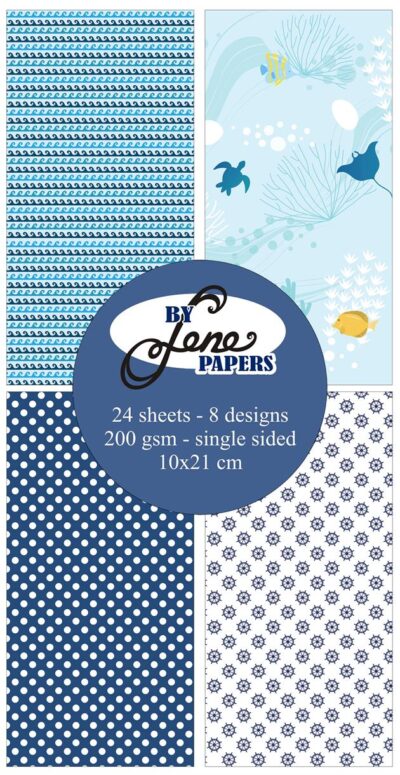 BLP226 By Lene paperpad paperpad Ship Ahoy slimline slimcard bølger skibe ror ohøj skipper