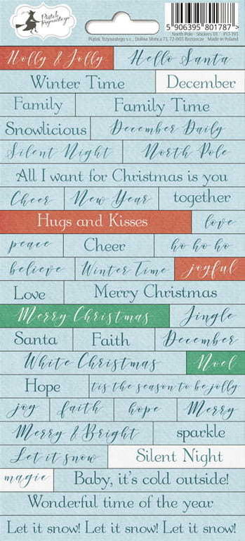 PIATEK13 stickers - P13-193 - North Pole juletekster julesange klistermærker