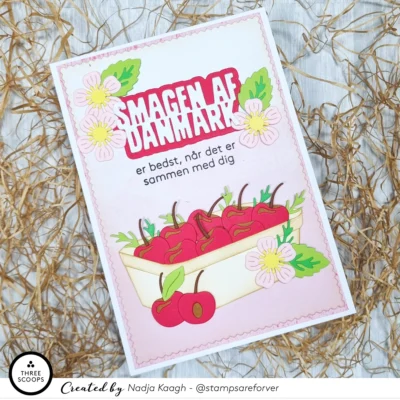 TSCD0248 Smagen af Danmark tekstdie Three Scoops Frugtbakker Sommer Vejbod Kirsebær