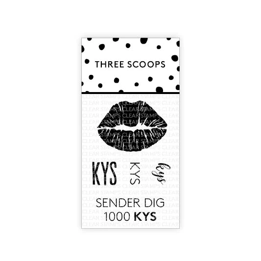 TSSL1032 Three Scoops stempel Kys stempler kysmund kysser tekster sender 1000 kys