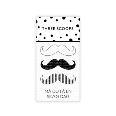 TSSL1081 Three Scoops stempel stempler Skæg overskag mustache tekster
