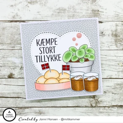 TSSL1116 Three Scoops stempel Kæmpe Stort Tillykke stempel stempler til dig fra mig tekster