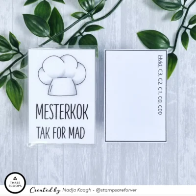 TSSL1131 Three Scoops stempel Mesterkok stempel stempler masterchef tak for mad tekster kokkehue kokkejakke