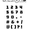 d5s009 Design5 Stencil Numbers Tal Bogstaver Symboler Tegn
