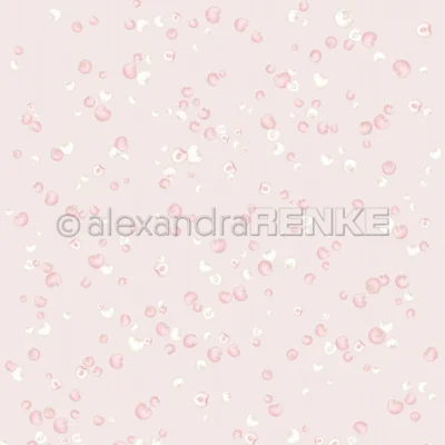 10.3078 Alexandra Renke design karton Cherry Flurry on light retro pink kirsebær lyserød karton papir