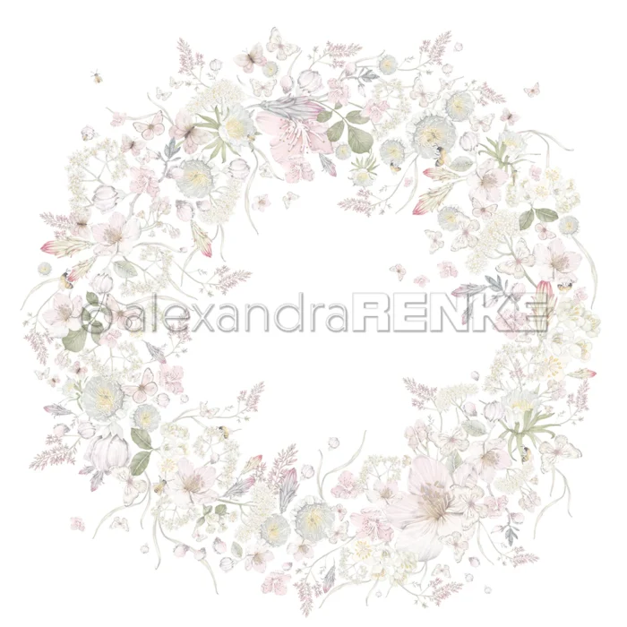 P-AR-10.3073 Alexandra Renke design paper bluetentanz im kranz karton papir krans æbleblomster Flower dance in wreath