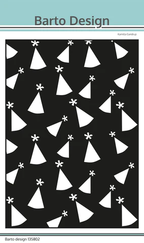135802 Barto Design stencil Party Hats festhatte skabelon mønster baggrund