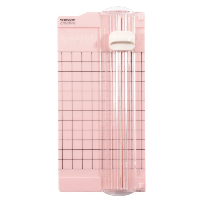 2137-061 Vaessen Creative • Mini Paper Cutter 6.5x15.3cm Pink papirtrimmer skæremaskine papirklipper paper cutting skæretrimmer skæreplotter pink lyserød mini