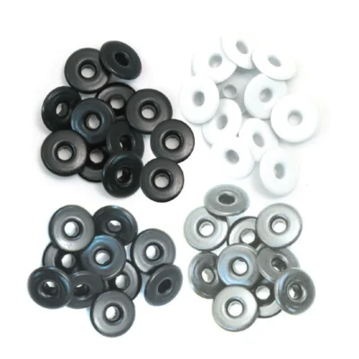 41594-7 We R Memory Keepers Wide Eyelets 32 pcs Grey grå hvide sorte ekstra brede eyelets øjne WRMK