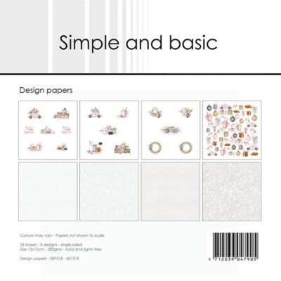 simple-and-basic-design-papers-cozy-christmas-sbp518 Papir Julemotiver Julehygge Bil Juletræ