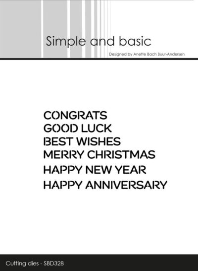 simple-and-basic-die-cut-words-english-texts-2-sbd328 Congrats Good Luck Best Wishes Merry Christmas Happy New Year Anniversary Engelske tekster Glædelig God Jul Godt Nytår Tekster
