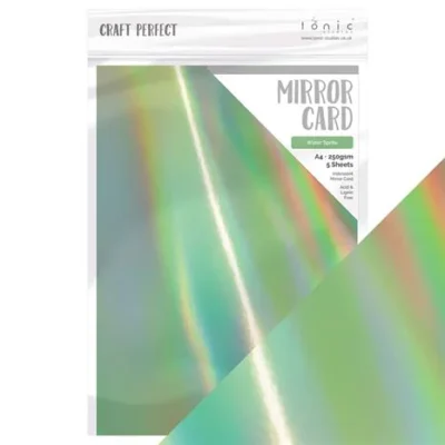 9776E Tonic Craft Perfect Mirror Card Water Sprite A4 grøn iriserende metallic metallisk karton