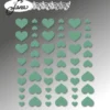 BLA005 By Lene Enamel Heart Green 54 pcs. grønne grønt klistermærker hjerter