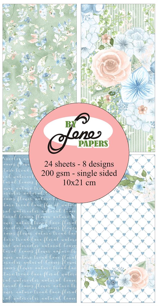 BLP228 By Lene Paperpad Summer Love 10x21 roser blomster hjerter tekster