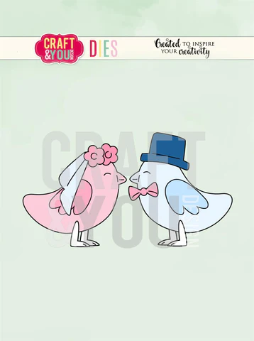 CW084 Craft & You die Wedding Birds bryllup brudepar fugle giftekniv gift ægtemand brud brudgrom kærlighed