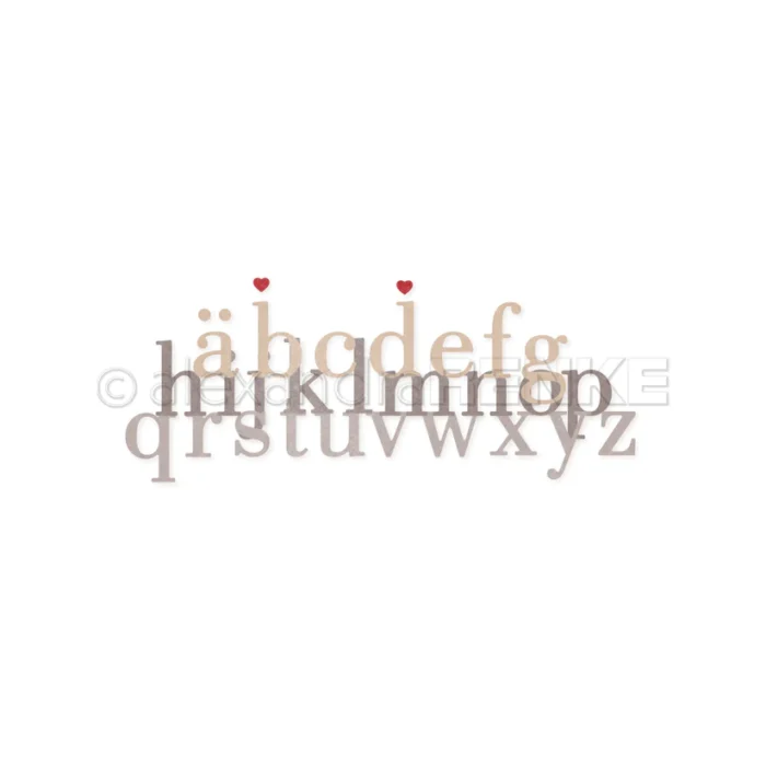 D-AR-Ty0210 Alexandra Renke die Serif Letters Small alfabet specialtegn hjerter cutting dies