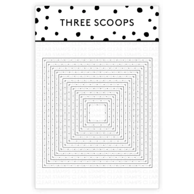 TSCD0015 Three Scoops die Firkant die baggrunds die firkanter cutting die