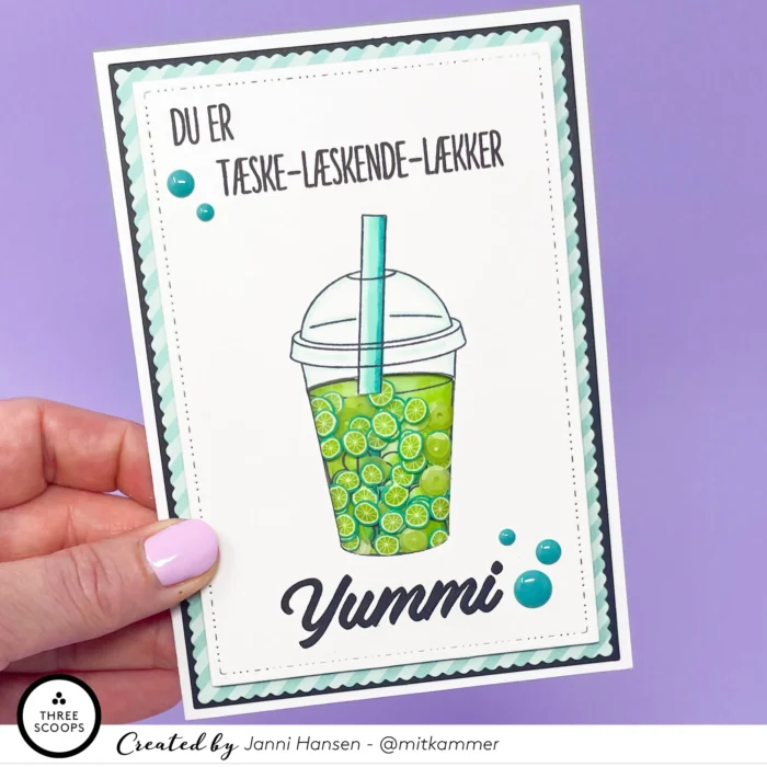 TSSM0257 Three Scoops stempel "Bobble tea" stempler bubble tea boba perler yummi iste tæskelækker tæskelæskende lækker