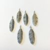 12419-1905 Metal charms feathers platinum 6pcs sølv fjer smykker feather