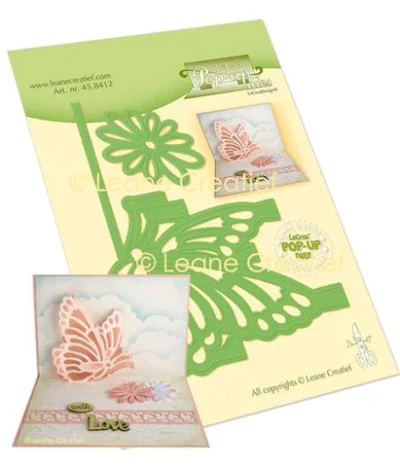 45.8412 Leane die Cut-Emb. Pop-Up Butterfly sommerfugl popop pop-up card kort blomster