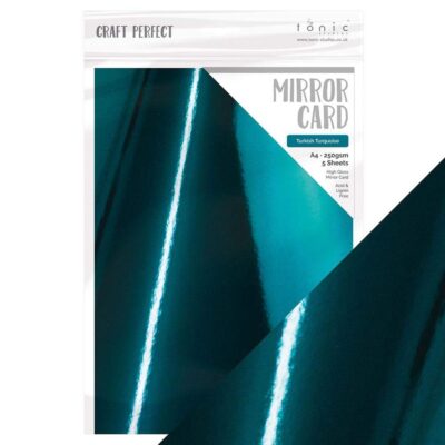 8701E Craft Perfect Mirror Card Turkish Turquoise turkis metallisk karton metallic spejl effekt