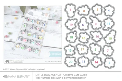 Mama Elephant die Little Dog Agenda hund stempel stempler cutting die