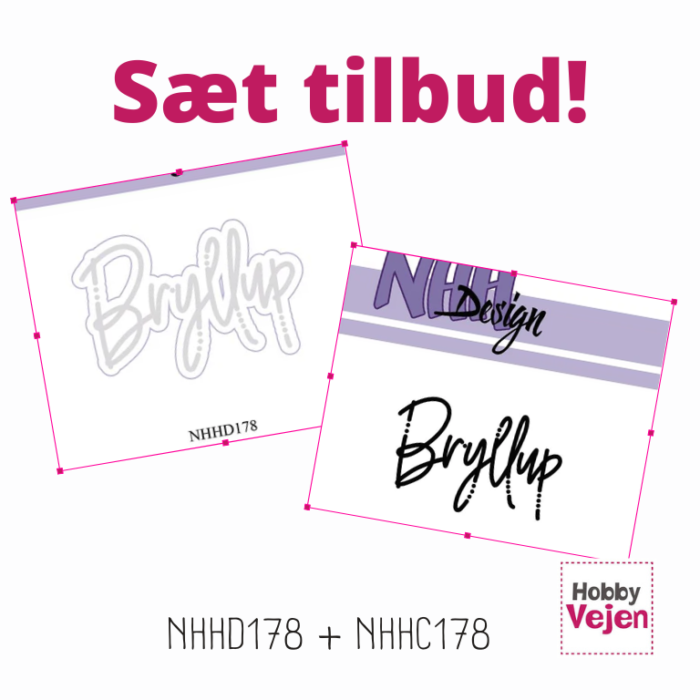 NHHC178 + NHHD178 NHH Design sæt Bryllup tekster brudepar brudgom brud stempel stempler