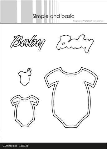 SBD335 Simple and Basic die Baby Onesie baby tekster