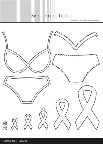 SBD336 Simple and Basic die Bikini - Bra set bh bikini trusser underbukser aids sløjfe brystkræft kræftsløjfer cancer