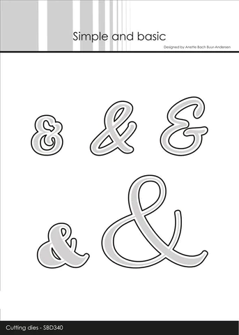 SBD340 Simple and Basic die Ampersand - Outline for SBC161 cutting die & tegn stempel stempler die til stempel