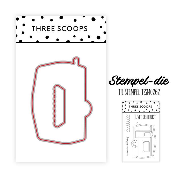 Three Scoops STAMPCUT TSCD0272 Campingvogn Campist campingplads sommerferie markise