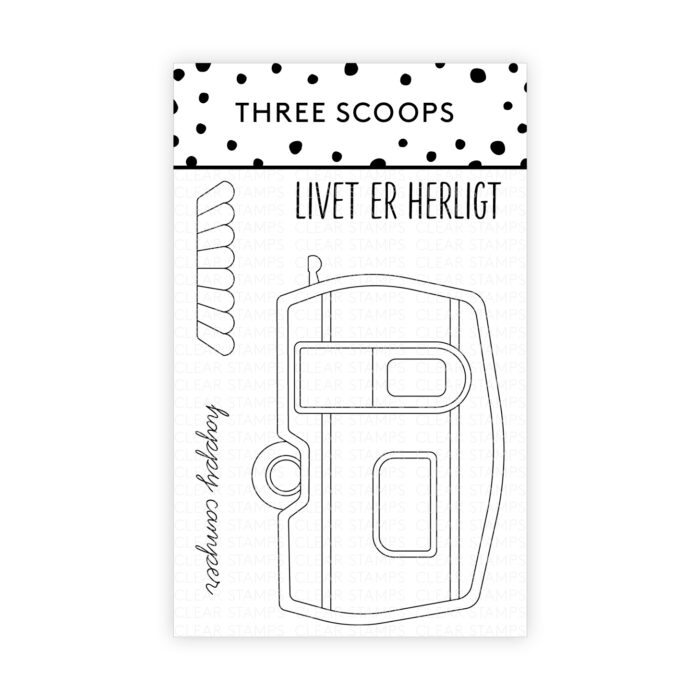 Three Scoops STEMPEL TSSM0262 - Campingvogn Campist sommerferie ferietur køretur