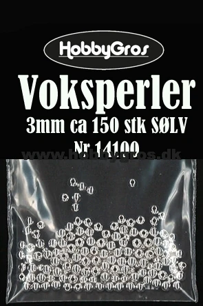 14100 Voksperler 3 mm ca. 150 stk SØLV pynt