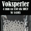14105 Voksperler 4 mm ca. 150 stk SØLV pynt silver