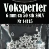 14115 Voksperler 6 mm ca. 50 stk SØLV pynt