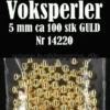 14220 Voksperler 5 mm ca. 100 stk GULD pynt