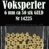 14225 Voksperler 6 mm ca. 50 stk GULD pynt