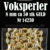 14230 Voksperler 8mm ca. 50 stk GULD pynt