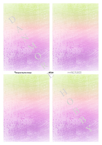 90104 Danmore Hobby 3D Ark Dan-Pictures Dip Dye Pink-Grøn baggrund klippeark