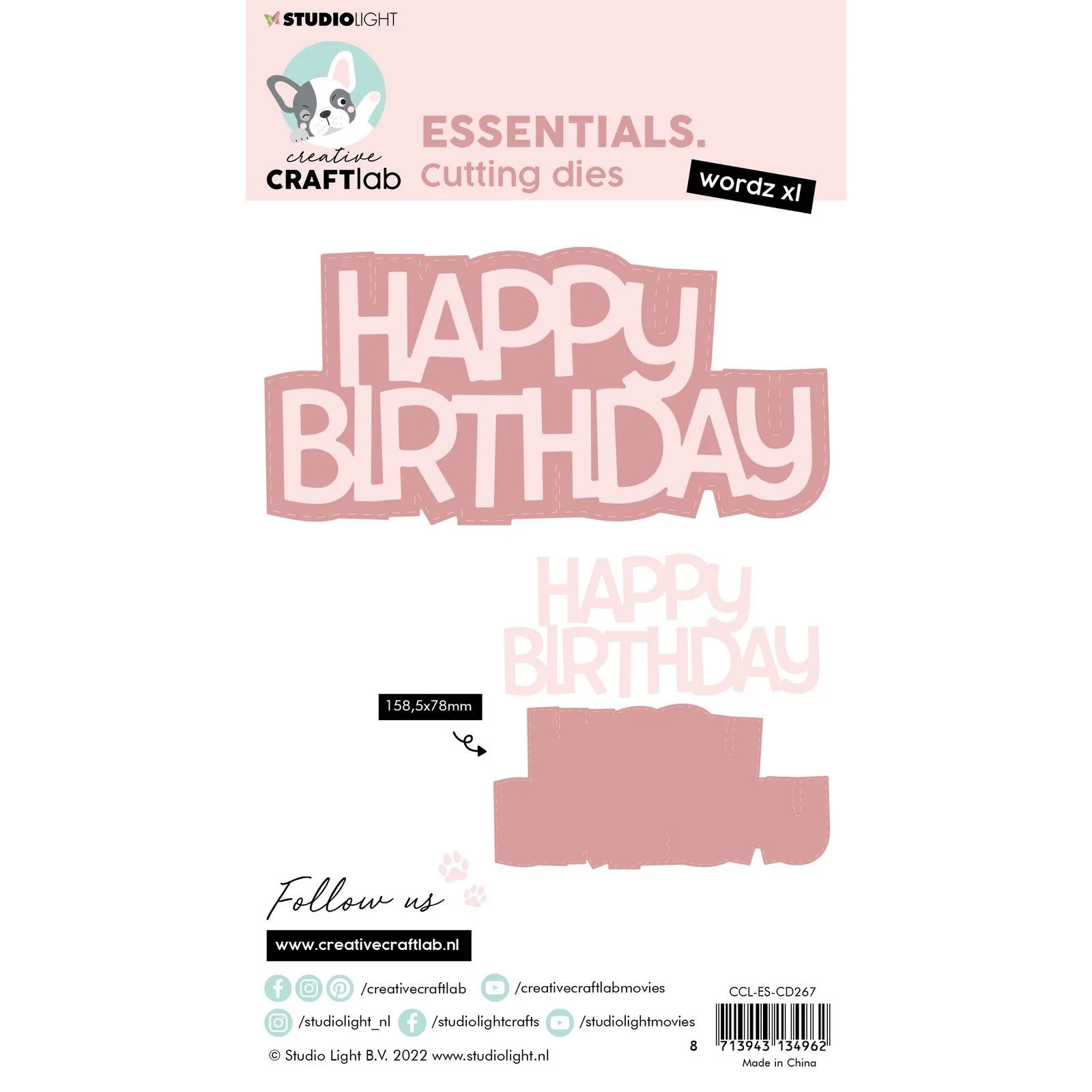 CCL-ES-CD267 Studio Light die Wordz XL Happy Birthday bogstaver tillykke fødelsdag tekster hurra